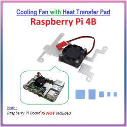 Cooling Fan with Heat Transfer Pad for Raspberry Pi 4 Model B