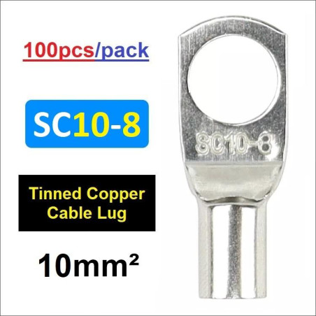 Cable Lug SC10-8 Skun Lubang utk Kabel 10mm2 Screw M8 (100pcs/pack)