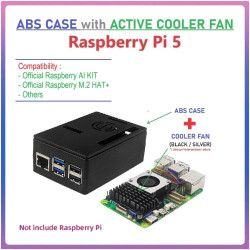 ABS Case with Active Cooler Heatsink Fan for Raspberry Pi 5