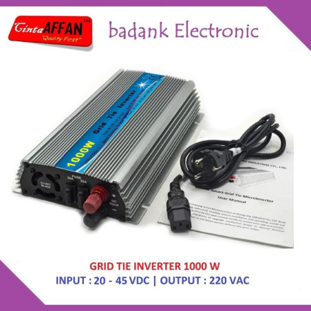 On Grid Tie Inverter GTI 1000W 20-45VDC Solar Panel Surya 1000 W