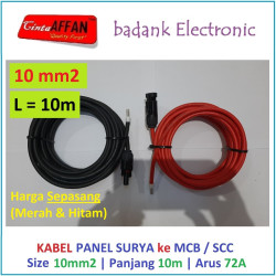 Sepasang Kabel 10 mm2 dari MC4 Panel Surya ke MCB / SCC L  10 meter