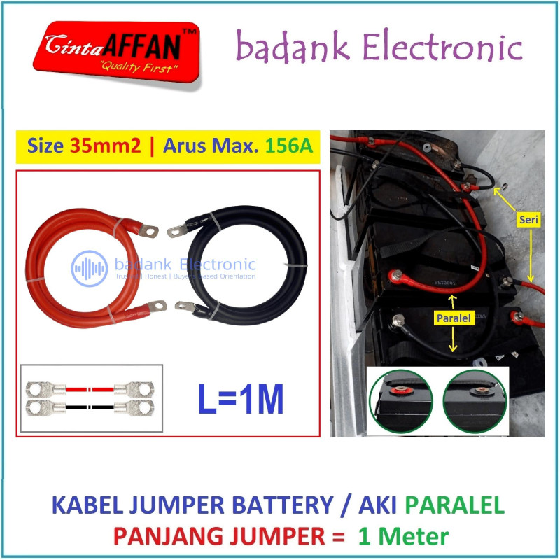 Kabel Jumper Battery PARALEL Size 35 mm2 L  1 meter Panel Surya