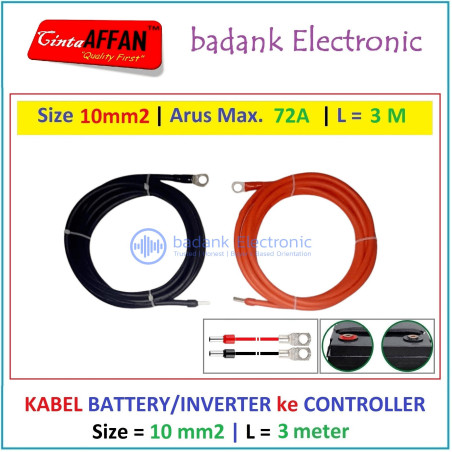Kabel 10 mm2 Inverter / Battery ke MCB / SCC Panel Surya L  3 meter