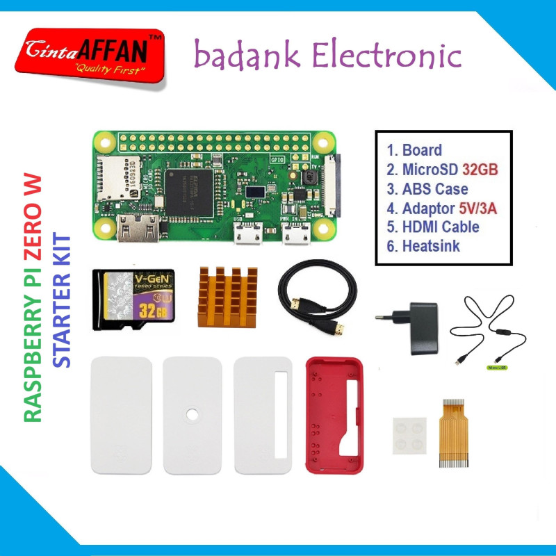 Raspberry Pi Zero W - Built in Wifi Bluetooth - STARTER KIT