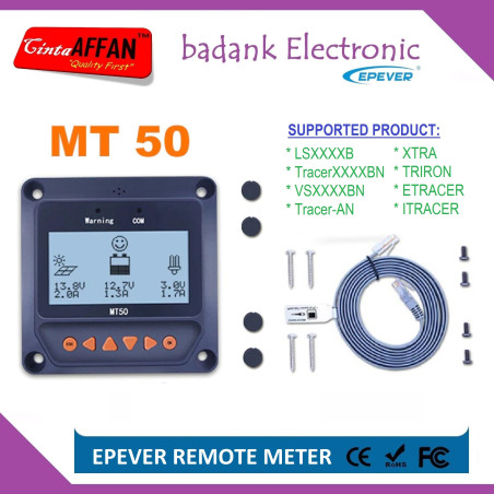 EPEVER MT50 Remote Meter Compatible for EPEVER Products those have RJ45 Port