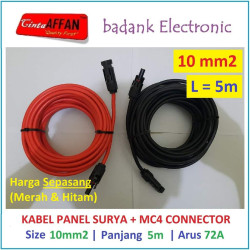 Kabel Solar Panel Surya 10 mm2 L  5 meter dengan Konektor MC4