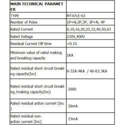 3-Phase RCBO C16 16A 400V 3PN Residual Current Leakage Circ. Breaker