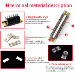 2pcs/pack DIN Rail High Current Terminal Block IN60BK 90A 1P 600V