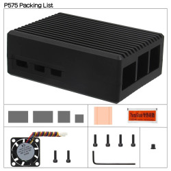 Geekworm P575  Raspberry Pi 5 METAL HEATSINK CASE (with Cooling Fan)