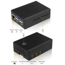 Geekworm P575  Raspberry Pi 5 METAL HEATSINK CASE (with Cooling Fan)