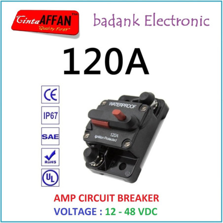 120A Thermal Circuit Breaker DC 12-48V 120A Solar Panel Surya Aki