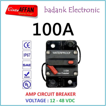 100A Thermal Circuit Breaker DC 12-48V 100A Solar Panel Surya Aki