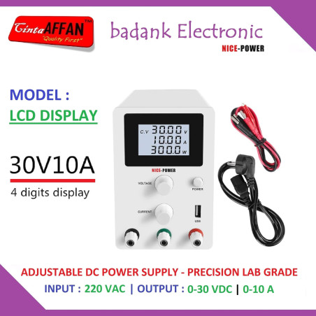 300W Adjustable DC Power Supply 0-30V 0-10A Switching Precission Lab