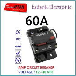 60A Thermal Circuit Breaker DC 12-48V 60A Solar Panel Surya Battery