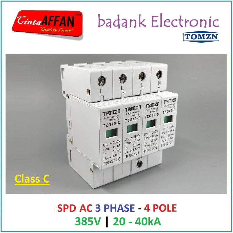 3 Phase SPD AC 3PN 385V 20-40kA Surge Protect Device