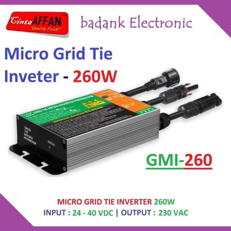 GMI-260 Micro Grid Tie Inverter GTI 260W ON GRID Solar Panel Surya