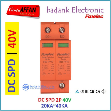 DC SPD 2P 40V 20-40KA Surge Arrester Protect Device Solar Panel Surya