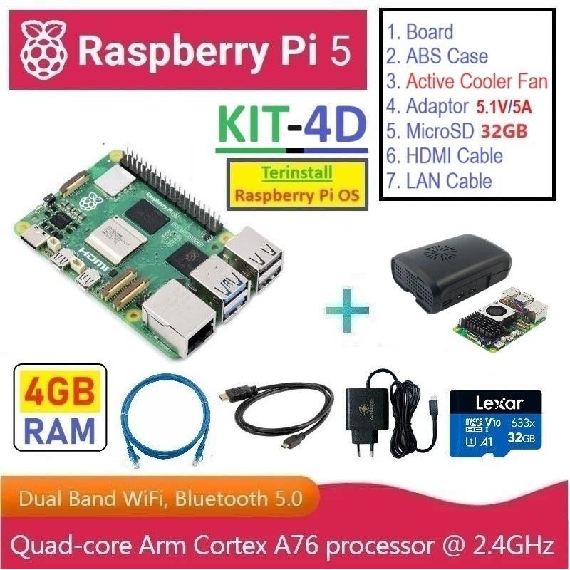 KIT-4D  Raspberry Pi 5 (4GB RAM) - Complete SET