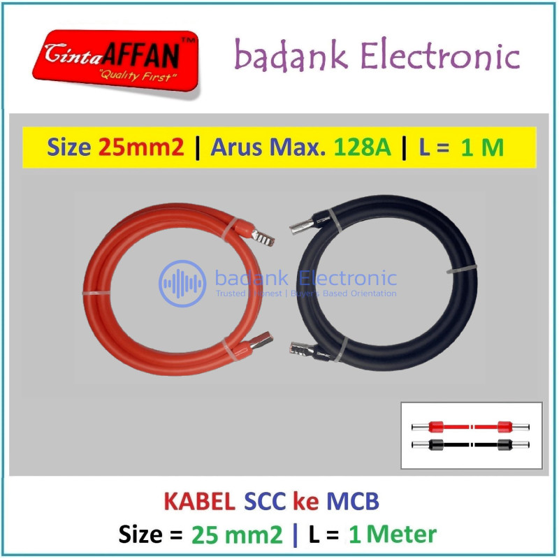 Kabel 25 mm2 Solar Controller SCC ke MCB Solar Panel Surya L  1 meter