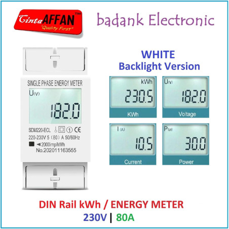 SDM220-ECL Backlight Energy Meter 80A 220V kWh Electric Consumption
