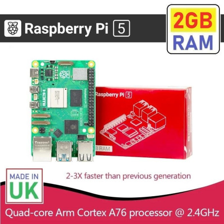 Raspberry Pi 5 - 2GB RAM Quad-Core Processor 2.4GHz