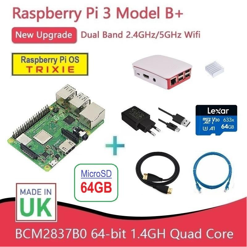 Paket Lengkap Raspberry Pi 3B (MicroSD 64GB)