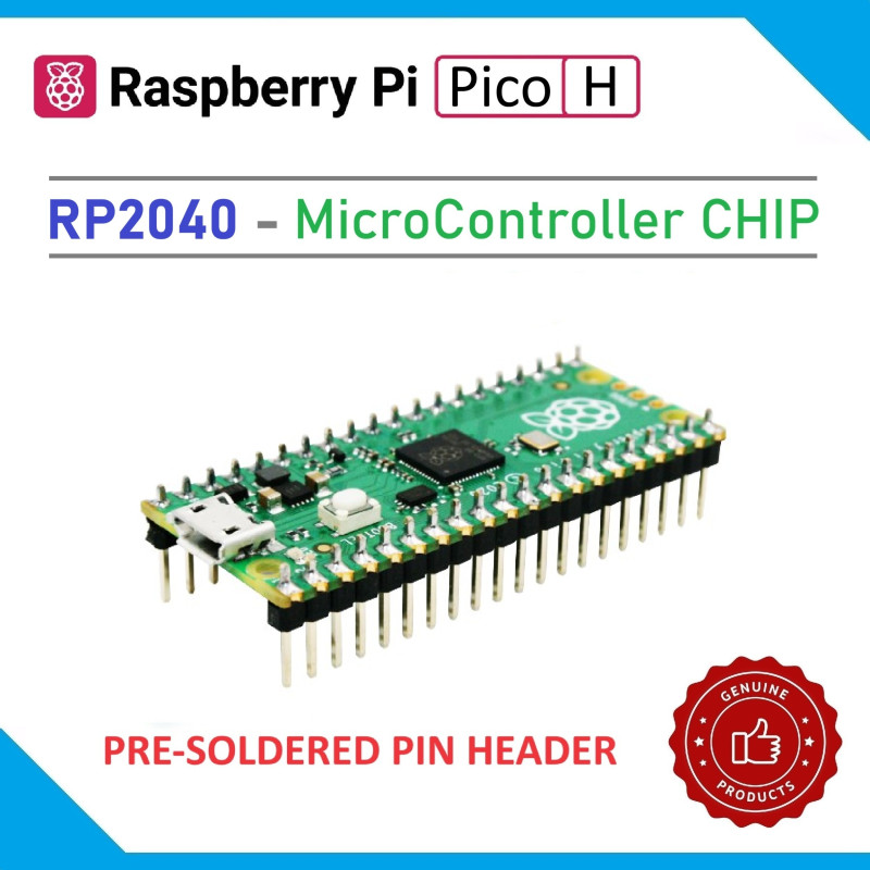 Raspberry Pi Pico -H with RP2040 Chip (Soldered Pin-Header)