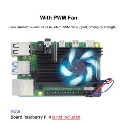 Heatsink with PWM Cooling Fan for Raspberry Pi 4