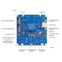 Orange Pi 6 - 8GB RAM 12-Core CPU 45-TOPS AI Computing Power Integrated Cooler Fan  100W Power Supply