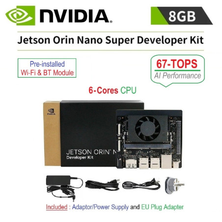 NVIDIA Jetson Orin Nano SUPER Developer Kit - 8GB RAM 67-TOPS AI Performance