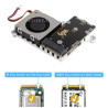 Waveshare Raspberry PI 5 PCIe to M.2 HAT Board (E) for SSD NVME 2242 / 2230 Integrated with Active Cooler Fan