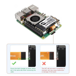 Waveshare Raspberry PI 5 PCIe to M.2 HAT Board (E) for SSD NVME 2242 / 2230 Integrated with Active Cooler Fan