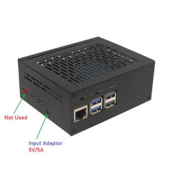 SUPTRONICS X1201 UPS Shield 5.1V 5A 2-Cell 18650 Batt Holder with Metal Case for Raspberry Pi 5