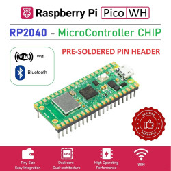Raspberry Pi Pico W-H with RP2040 Chip Built-in WIFI  Bluetooth (Soldered Pin-Header)