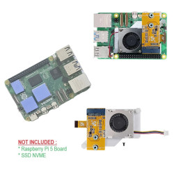 NVMe HAT 2230/2242 Integrated with Active Cooler Fan for Raspberry Pi 5