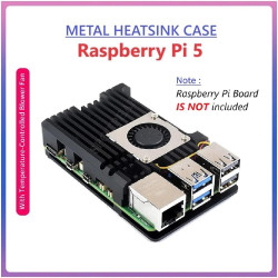 Metal Heatsink CASE - Raspberry Pi 5 (with Cooling Fan)