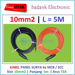 Sepasang Kabel 10 mm2 dari MC4 Panel Surya ke MCB / SCC L  5 meter