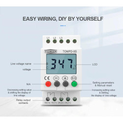 AC 3-PHASE LCD Protection Relay Unbalance Sequence Over Under VOLTAGE