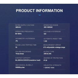 AC 3-PHASE LCD Protection Relay Unbalance Sequence Over Under VOLTAGE