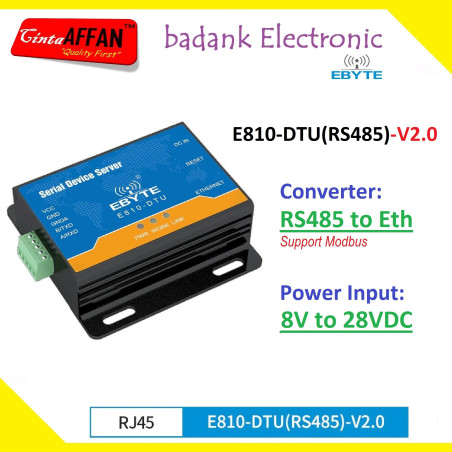EBYTE E810-DTU (RS485) V2 Modbus RS485 to ETHERNET Device Converter