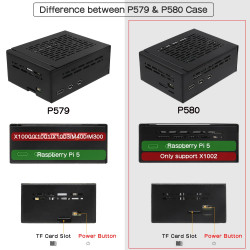 Geekworm P580  Raspberry Pi 5 METAL CASE (for use with NVME Board X1002)