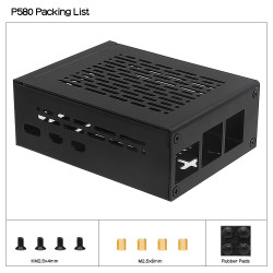 Geekworm P580  Raspberry Pi 5 METAL CASE (for use with NVME Board X1002)