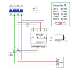 WEM3046T IAMMETER CLOUD 3-Phase WIFI Bidirectional Energy Meter NO CT