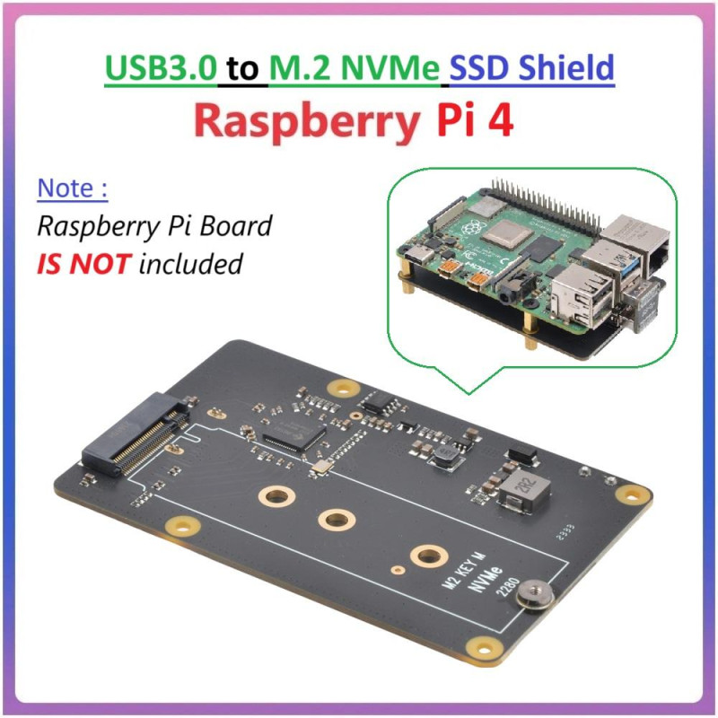 SUPTRONICS X872 USB3.0 to M.2 NVMe SSD Shield for Raspberry Pi 4