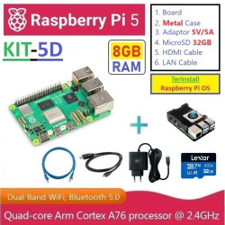 KIT-5D  Raspberry Pi 5 (8GB RAM) - Complete SET (with Metal Case)