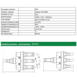 MC4 Cabang 3 (3-IN to 1-OUT) 3T T-Type 1000V Max 50A Solar Panel Surya