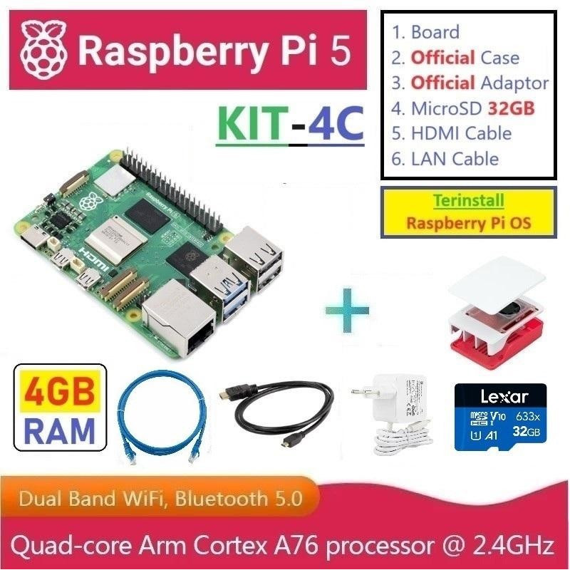 KIT-4C  Raspberry Pi 5 (4GB RAM) - Complete SET