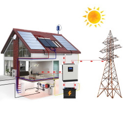 Solar PV Hybrid Inverter 3000 VA 2400 W Panel Surya 3kVA Hibrid grid