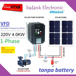 SOLAR WATER PUMP INVERTER 1-PHASE 4.0kW 5HP 16A OUTPUT 220VAC VFD