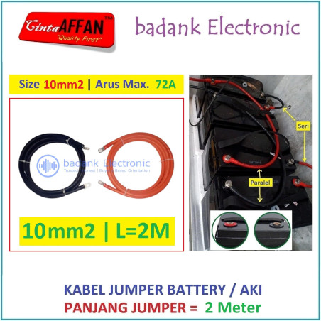 Kabel Jumper Battery PARALEL Size 10 mm2 L  2 meter Panel Surya